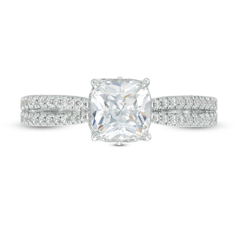 Main Image 4 of Vera Wang Love Collection 1-1/3 CT. T.W. Certified Diamond Split Shank Engagement Ring in 14K White Gold (I/SI2)