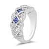 Thumbnail Image 2 of Enchanted Disney Ultimate Princess Celebration 3.0mm Tanzanite and 1/3 CT. T.W. Diamond Art Deco Band in 14K White Gold