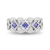 Thumbnail Image 4 of Enchanted Disney Ultimate Princess Celebration 3.0mm Tanzanite and 1/3 CT. T.W. Diamond Art Deco Band in 14K White Gold
