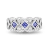 Thumbnail Image 3 of Enchanted Disney Ultimate Princess Celebration 3.0mm Tanzanite and 1/3 CT. T.W. Diamond Art Deco Band in 14K White Gold