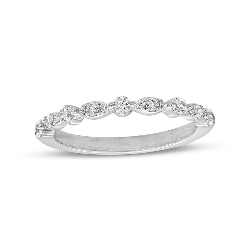 Main Image 1 of 1/3 CT. T.W. Composite Marquise and Round Diamond Alternating Band in 10K White Gold