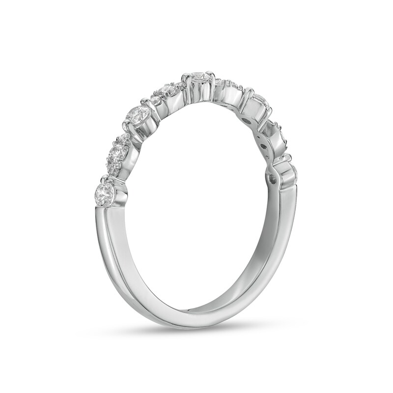 Main Image 3 of 1/3 CT. T.W. Composite Marquise and Round Diamond Alternating Band in 10K White Gold