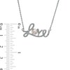 Thumbnail Image 2 of 5.0mm Freshwater Cultured Pearl and Diamond Accent Beaded Cursive "Love" Necklace in Sterling Silver