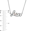 Thumbnail Image 1 of 5.0mm Cultured Freshwater Pearl and Diamond Accent Beaded Cursive "Love" Necklace in Sterling Silver