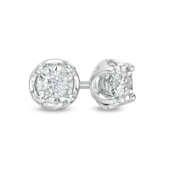 1/6 CT. T.W. Diamond Solitaire Stud Earrings in 10K White Gold (J/I3) 1/6 CT. T.W. Diamond Solitaire Stud Earrings in 10K White Gold (J/I3)