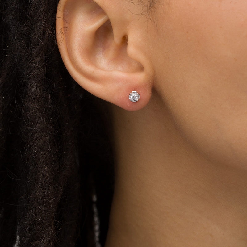 1/6 CT. T.W. Diamond Solitaire Stud Earrings in 10K White Gold (J/I3)