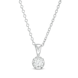 1/10 CT. Diamond Solitaire Pendant in 10K White Gold (J/I3)