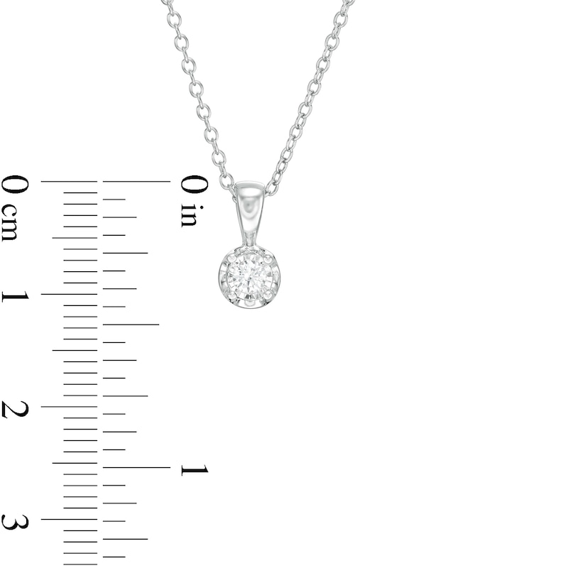Main Image 3 of 1/10 CT. Diamond Solitaire Pendant in 10K White Gold (J/I3)
