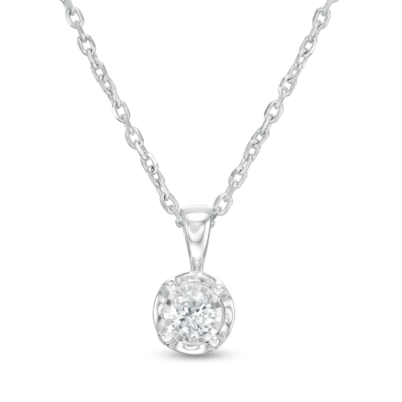 Main Image 1 of 1/4 CT. Diamond Solitaire Pendant in 10K White Gold (J/I3)