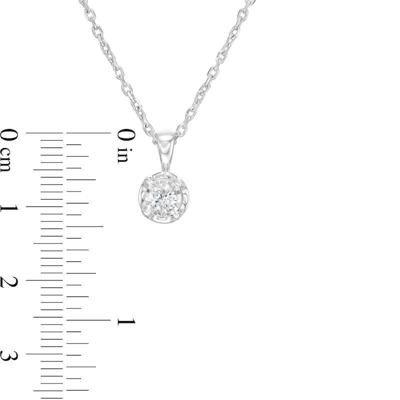 Main Image 3 of 1/4 CT. Diamond Solitaire Pendant in 10K White Gold (J/I3)