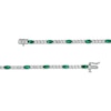 Thumbnail Image 2 of Oval Lab-Created Emerald and White Lab-Created Sapphire Quartet Line Bracelet in Sterling Silver - 7.25"