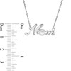 Thumbnail Image 2 of 5.0mm Freshwater Cultured Pearl and Diamond Accent Beaded Cursive "MOM" Necklace in Sterling Silver