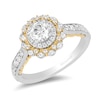 Thumbnail Image 1 of Collector's Edition Enchanted Disney Beauty and the Beast Diamond Engagement Ring in 14K Two-Tone Gold
