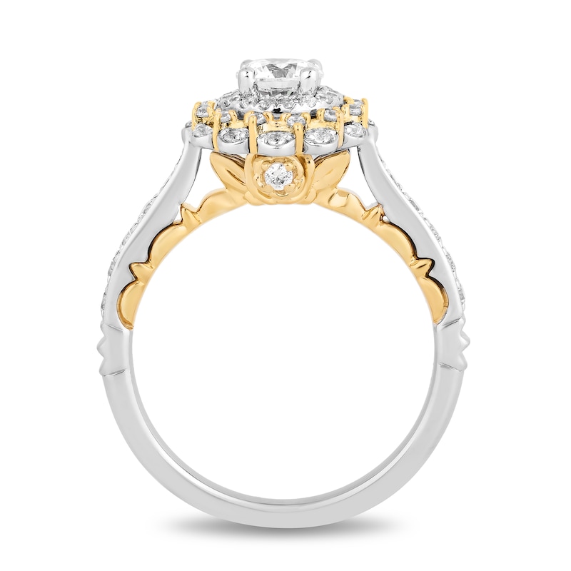 Main Image 3 of Collector's Edition Enchanted Disney Beauty and the Beast Diamond Engagement Ring in 14K Two-Tone Gold