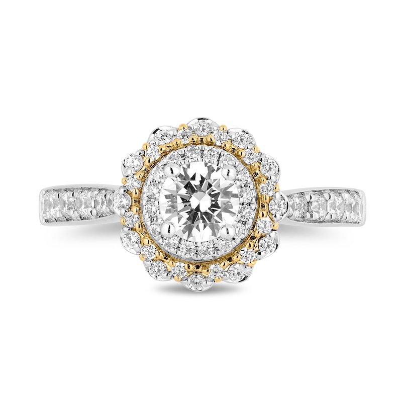 Main Image 4 of Collector's Edition Enchanted Disney Beauty and the Beast Diamond Engagement Ring in 14K Two-Tone Gold