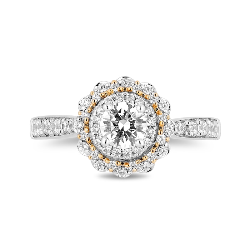 Main Image 5 of Collector's Edition Enchanted Disney Beauty and the Beast Diamond Engagement Ring in 14K Two-Tone Gold