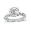 Thumbnail Image 1 of 9.0mm White Lab-Created Sapphire Triple Row Rounded Shank Ring in Sterling Silver