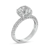 Thumbnail Image 2 of 9.0mm White Lab-Created Sapphire Triple Row Rounded Shank Ring in Sterling Silver