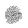 Thumbnail Image 0 of White Lab-Created Sapphire Bypass Feathered Wings Ring in Sterling Silver