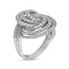 Thumbnail Image 2 of White Lab-Created Sapphire Rosette Swirl Ring in Sterling Silver