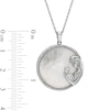 Thumbnail Image 2 of 22.0mm Mother-of-Pearl and White Lab-Created Sapphire Frame Reversible Motherly Love Flower Pendant in Sterling Silver