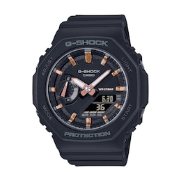 Ladies' Casio G-Shock S Series Black Resin Strap Watch with Black Dial (Model: GMAS2100-1A)