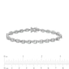 Thumbnail Image 3 of White Lab-Created Sapphire Large and Small Alternating Line Bracelet in Sterling Silver - 7.25"