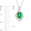 Thumbnail Image 4 of Oval Lab-Created Emerald and White Lab-Created Sapphire Cascading Flame Pendant and Drop Earrings Set in Sterling Silver