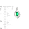Thumbnail Image 4 of Oval Lab-Created Emerald and White Lab-Created Sapphire Cascading Flame Pendant and Drop Earrings Set in Sterling Silver
