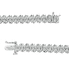 Thumbnail Image 2 of 1/2 CT. T.W. Diamond Swirl Line Bracelet in Sterling Silver – 7.5"