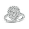 Thumbnail Image 0 of 1 CT. T.W. Pear-Shape Multi-Diamond Scallop Frame Ring in 10K White Gold
