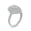 Thumbnail Image 2 of 1 CT. T.W. Pear-Shape Multi-Diamond Scallop Frame Ring in 10K White Gold