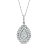 Thumbnail Image 0 of 1 CT. T.W. Composite Pear-Shaped Diamond Double Frame Pendant in 10K White Gold