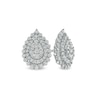 Thumbnail Image 0 of 1 CT. T.W. Composite Pear-Shaped Diamond Double Frame Stud Earrings in 10K White Gold