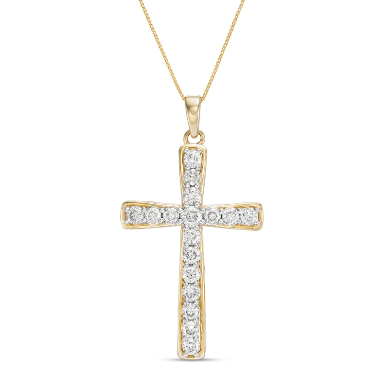 Main Image 1 of 1 CT. T.W. Diamond Cross Pendant in 10K Gold