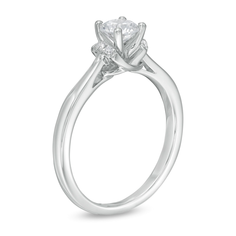 Main Image 3 of 1/2 CT. T.W. Diamond Collar Engagement Ring in 14K White Gold (I/I2)