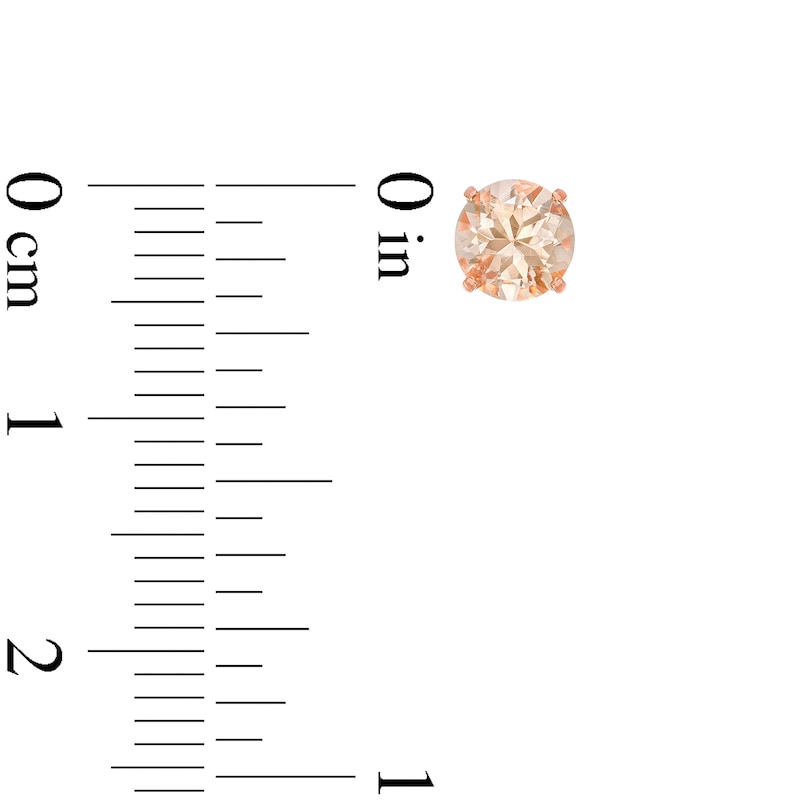 Main Image 3 of 5.0mm Morganite Solitaire Stud Earrings in 10K Rose Gold