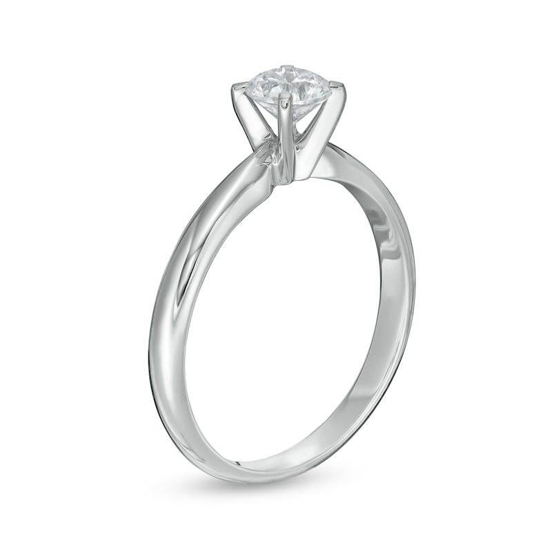 1/2 CT. Certified Diamond Solitaire Engagement Ring in 14K White Gold (J/I1)