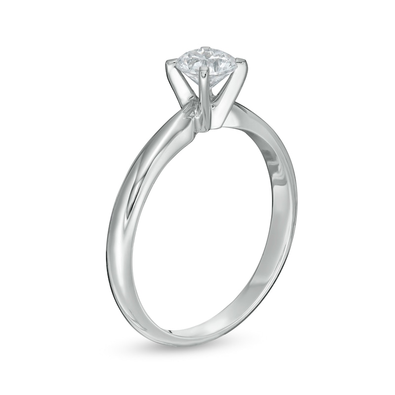 Main Image 3 of 1/2 CT. Certified Diamond Solitaire Engagement Ring in 14K White Gold (J/I1)