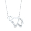 Thumbnail Image 1 of 1/10 CT. T.W. Diamond Elephant Outline Necklace in 10K White Gold - 16"