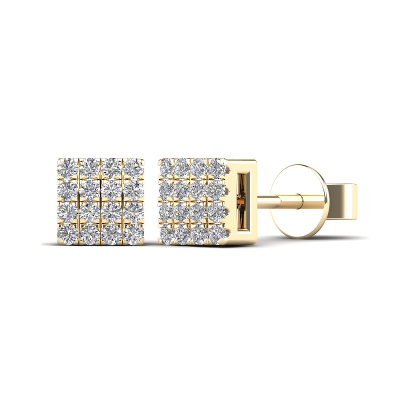 Men's 1/10 CT. T.W. Square Composite Diamond Stud Earrings in 14K Gold