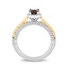 Thumbnail Image 3 of Enchanted Disney Pocahontas Oval Smoky Quartz and 1/3 CT. T.W. Diamond Frame Engagement Ring in 14K Two-Tone Gold