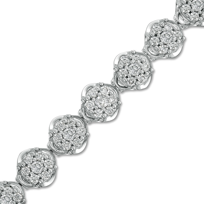 4 CT. T.W. Multi-Diamond Tennis Bracelet in 10K White Gold