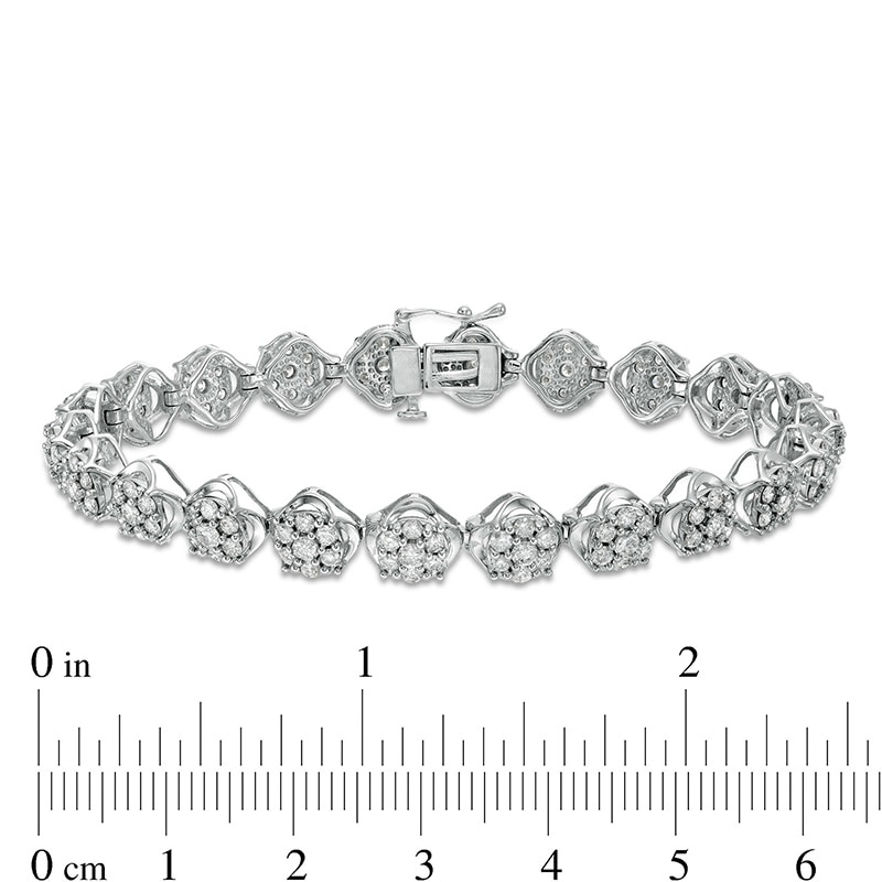 4 CT. T.W. Multi-Diamond Tennis Bracelet in 10K White Gold