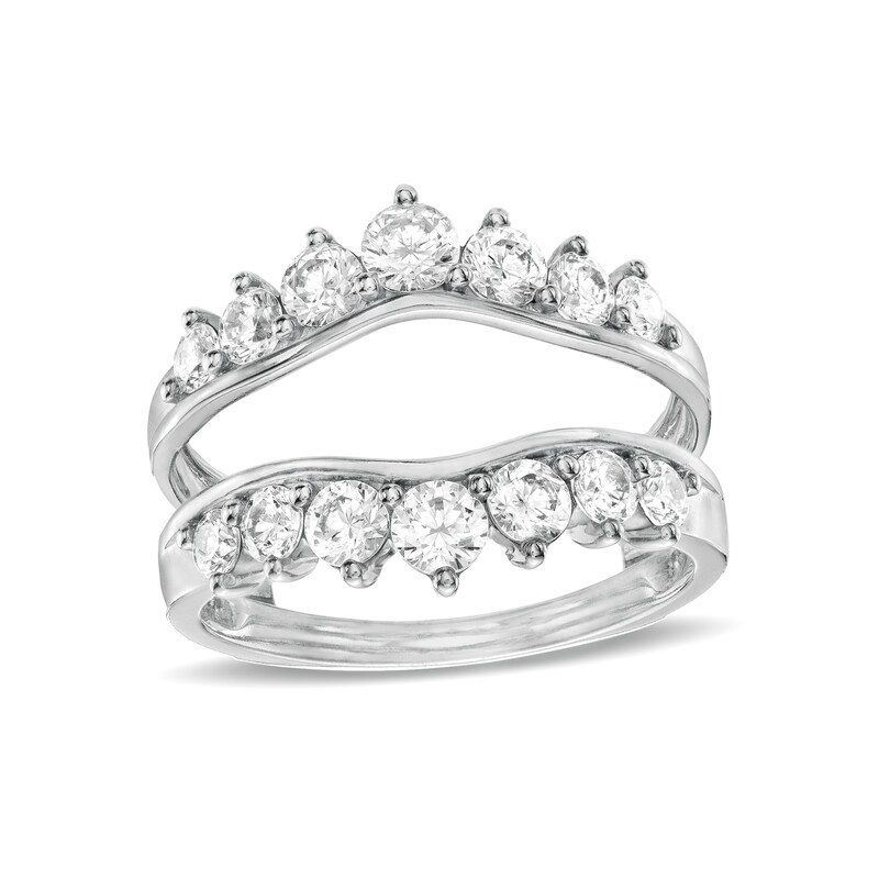 Main Image 1 of 1-1/2 CT. T.W. Diamond Crown Solitaire Enhancer in 14K White Gold