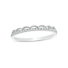 Thumbnail Image 1 of 1/10 CT. T.W. Diamond Vintage-Style Scallop Edge Anniversary Band in 10K White Gold