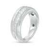 Thumbnail Image 2 of 1/2 CT. T.W. Diamond Slant Grooved Vintage-Style Wedding Band in 10K White Gold - Size 10