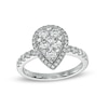 Thumbnail Image 1 of 1-1/4 CT. T.W. Composite Pear Diamond Frame Engagement Ring in 14K White Gold