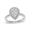 Thumbnail Image 0 of 1-1/4 CT. T.W. Composite Pear Diamond Frame Engagement Ring in 14K White Gold