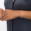Thumbnail Image 2 of Diamond Accent Alternating Heart Wave Link Bracelet in Sterling Silver – 7.5"